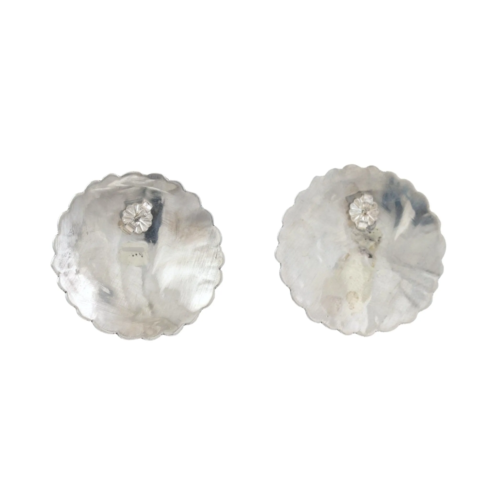 Onyx Scalloped Navajo Earrings