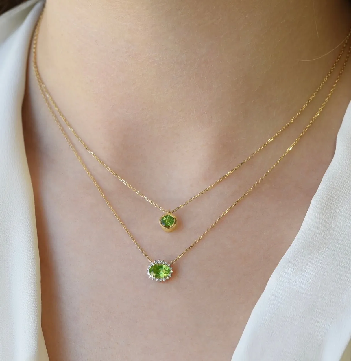 Polka Necklace in Peridot