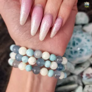 Poseidon Light Bracelet (Aquamarine, Larimar and Mother of Pearl)