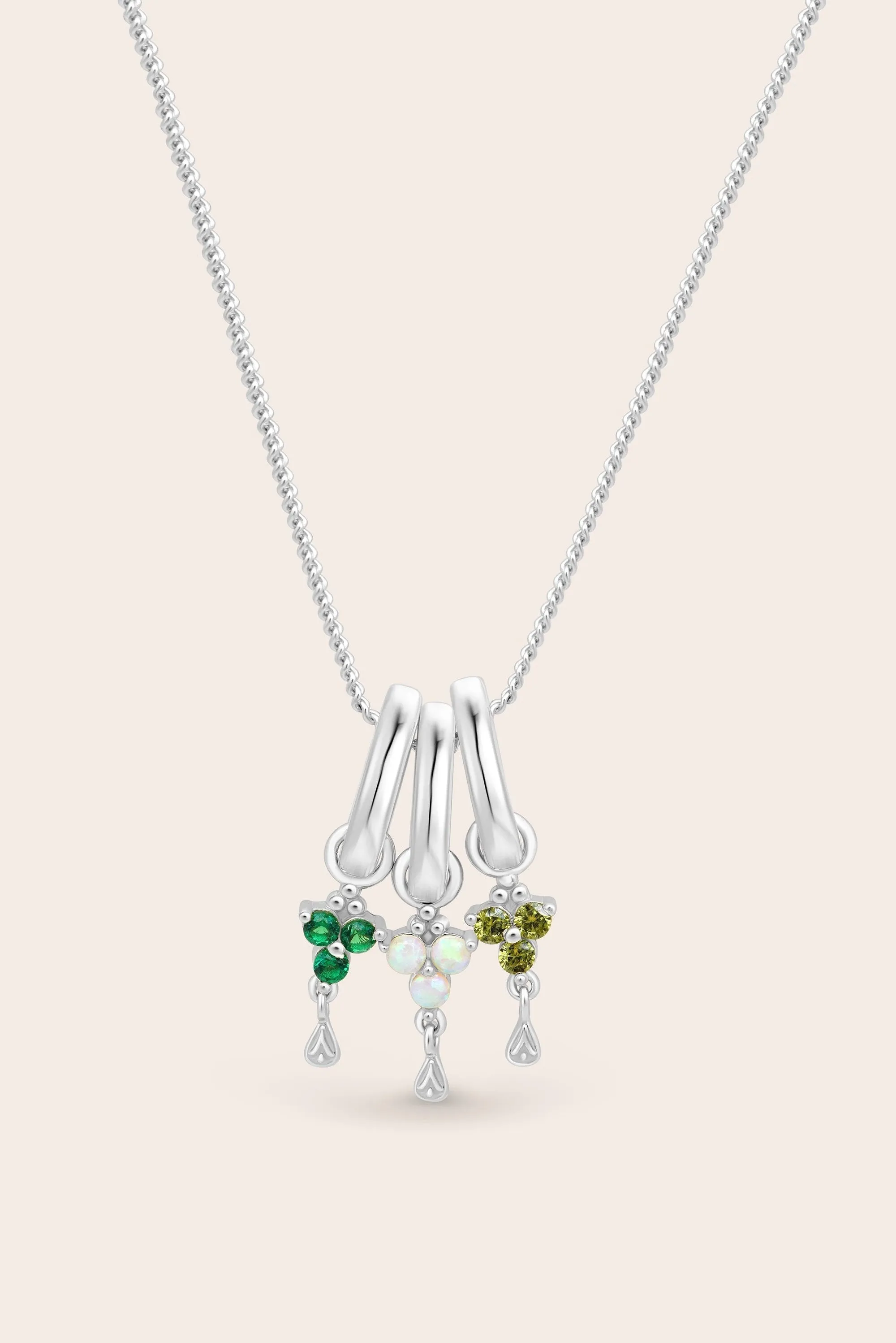 Silver Birthstone Charm - March/Aquamarine