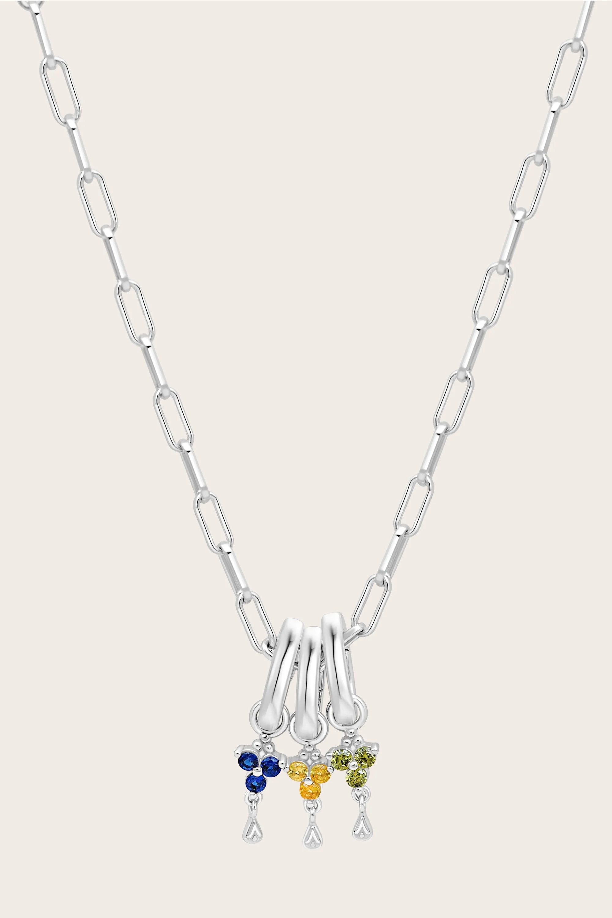 Silver Birthstone Charm - March/Aquamarine