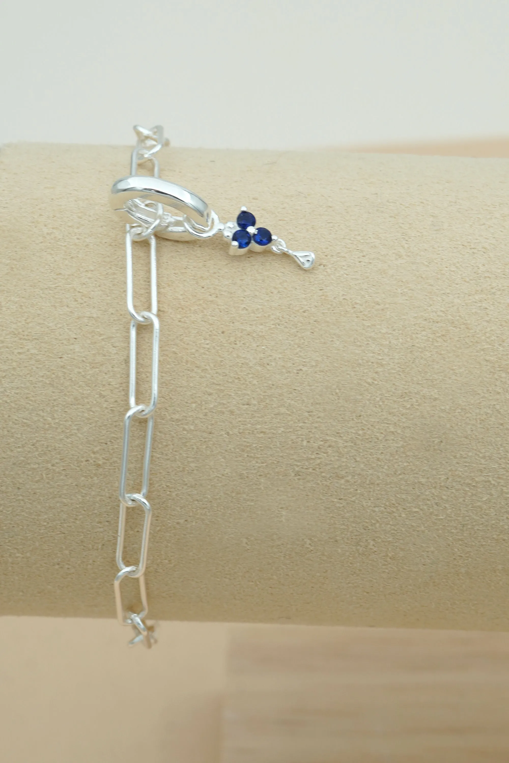 Silver Birthstone Charm - March/Aquamarine