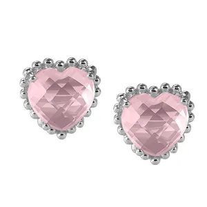 Silver Rose Quartz Earrings
