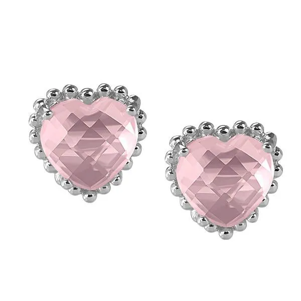 Silver Rose Quartz Earrings