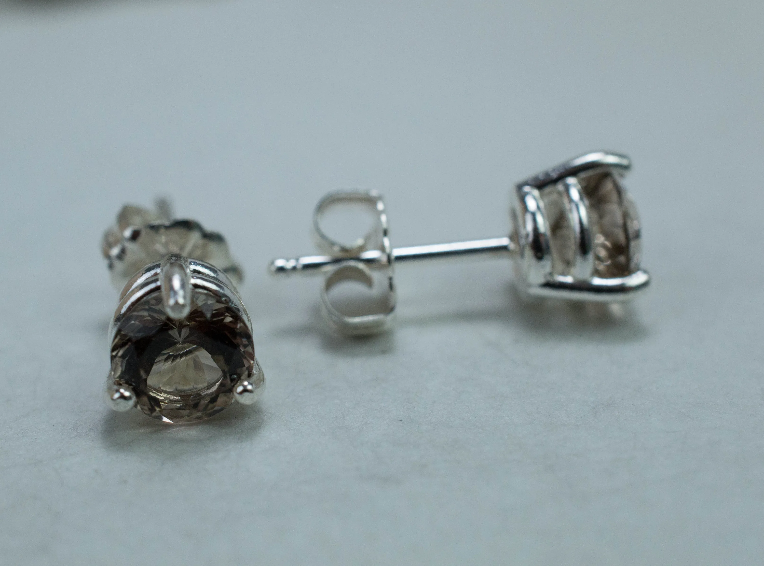 Smoky Quartz Earrings; Genuine Untreated USA Quartz; 1.415cts