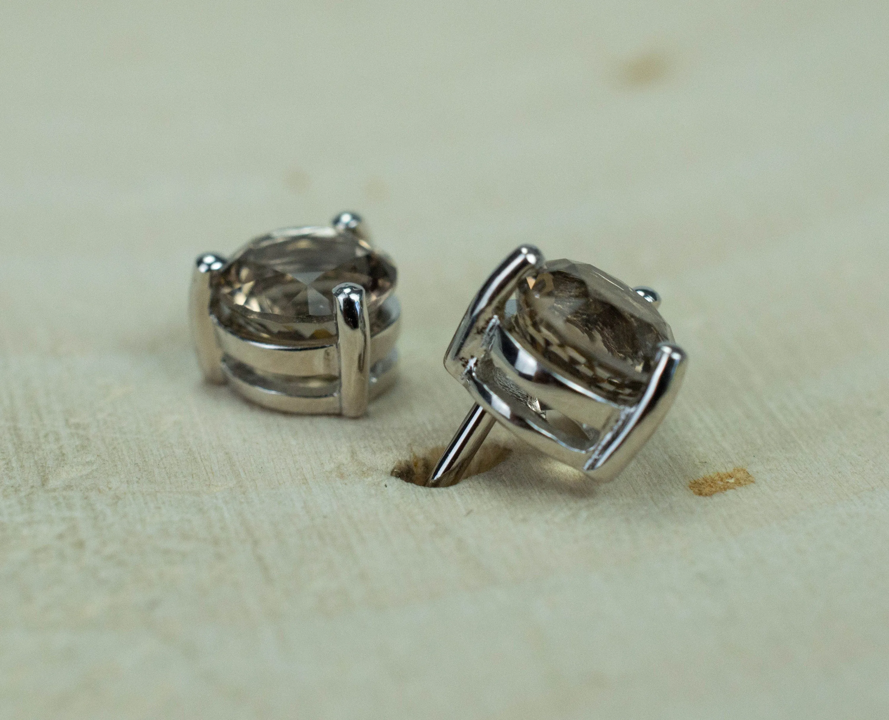 Smoky Quartz Earrings; Genuine Untreated USA Quartz; 1.430cts