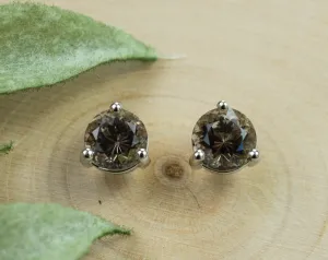 Smoky Quartz Earrings; Genuine Untreated USA Quartz; 1.430cts
