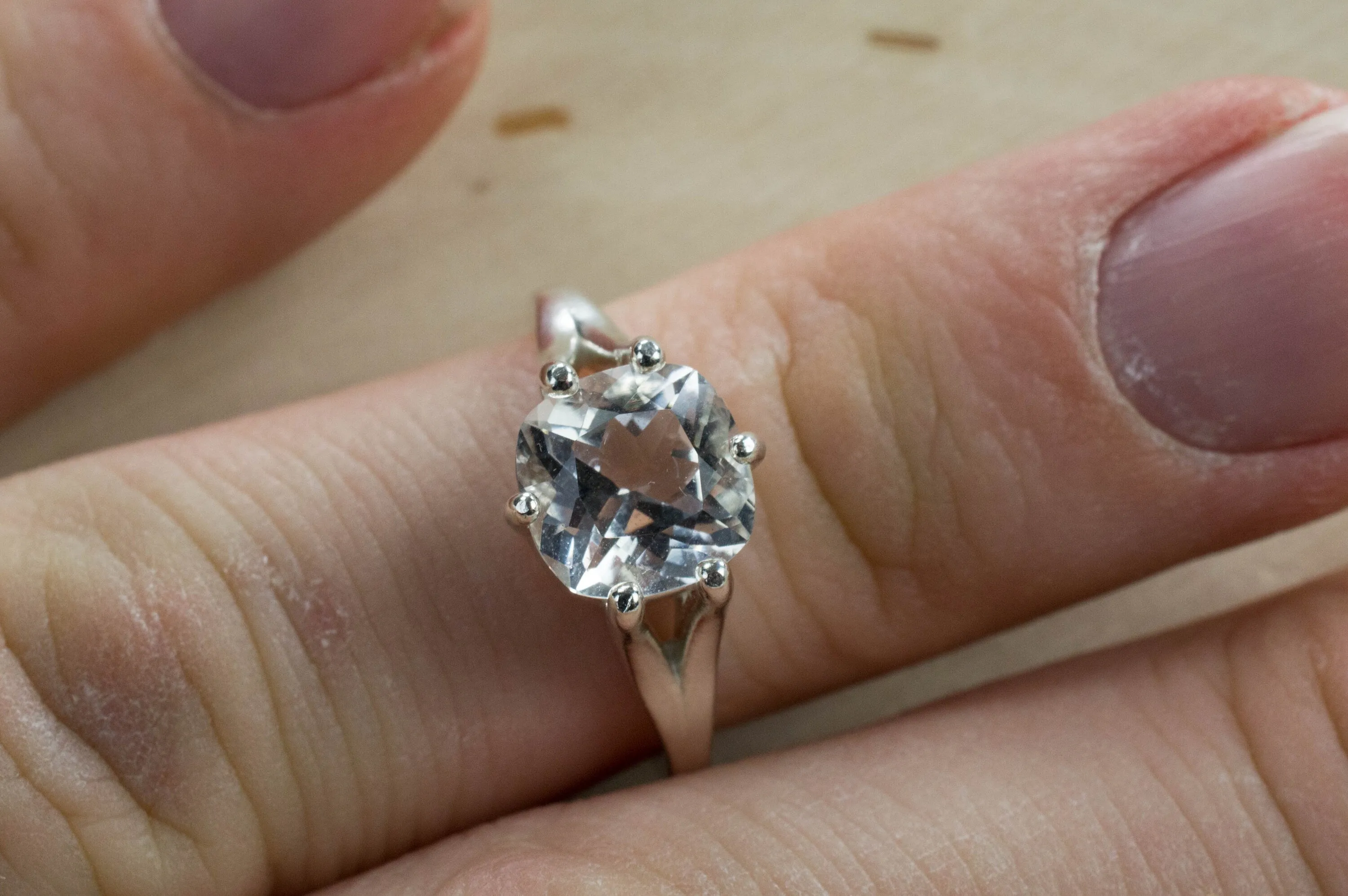 Tanzanian Quartz Ring, Genuine Untreated Mondo Quartz