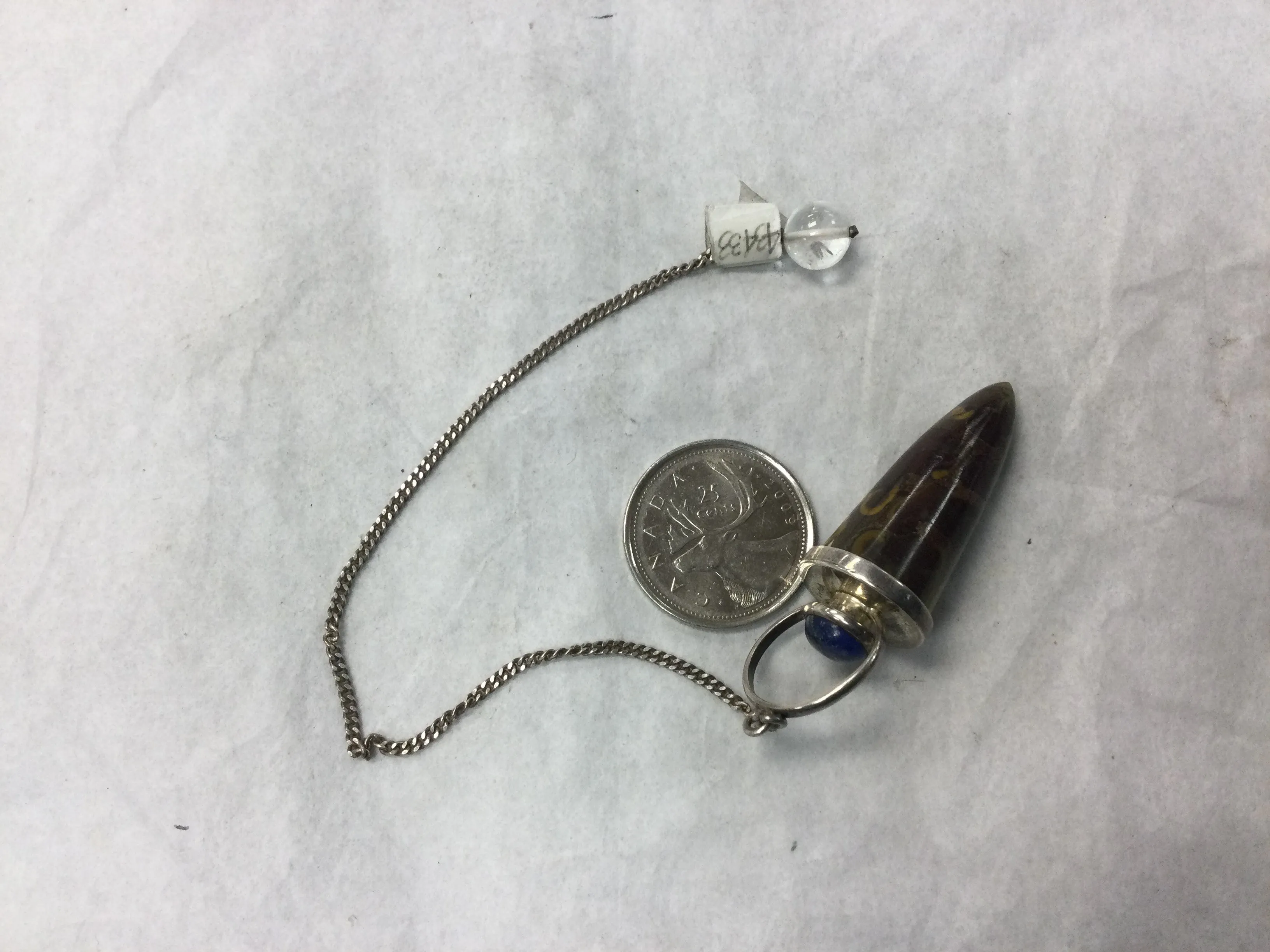 Turetella Jasper with Lapis Lazuli Pendulum